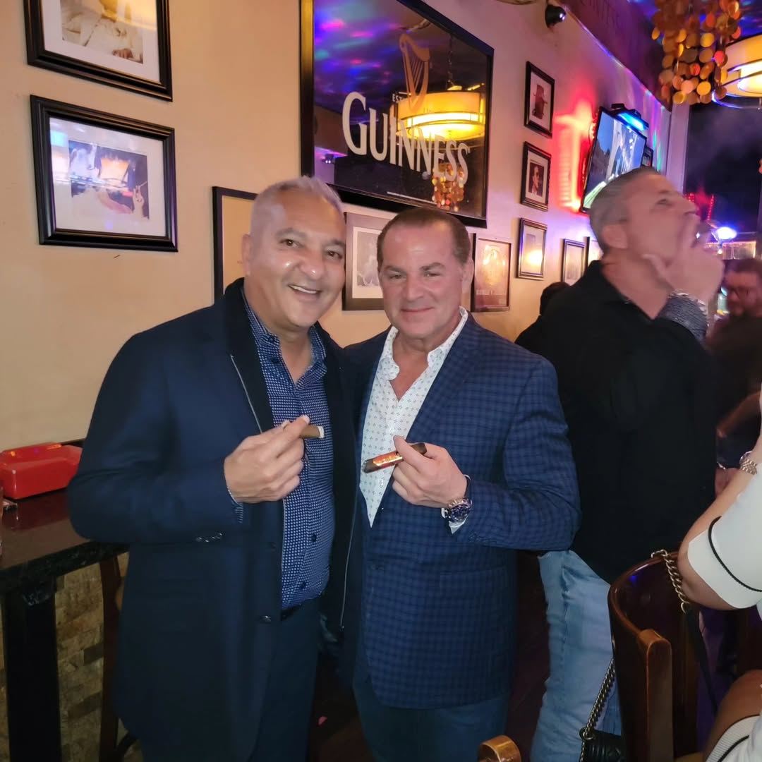 Cigars and drinks at the bar
